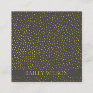 Elegant QR code golden dots pattern modern  Square Business Card