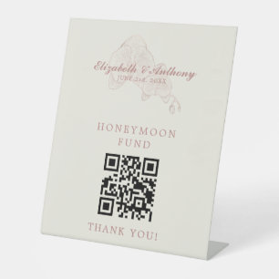 Elegant QR Code Honeymoon Fund Wedding Sign