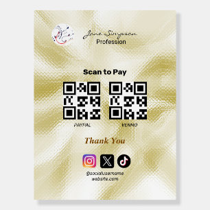 Elegant Qr code Logo Gold Texture Foam Board