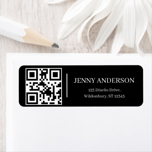  Elegant QR Code Minimalist Return Address labels (Insitu)