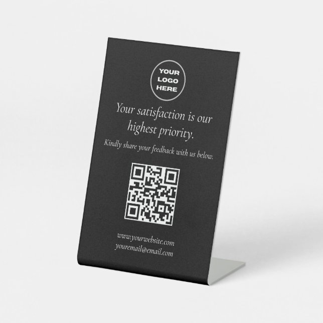 Elegant QR Code Pedestal Sign (Front)