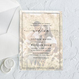 Elegant QR Code Photo Wedding Acrylic Invitations