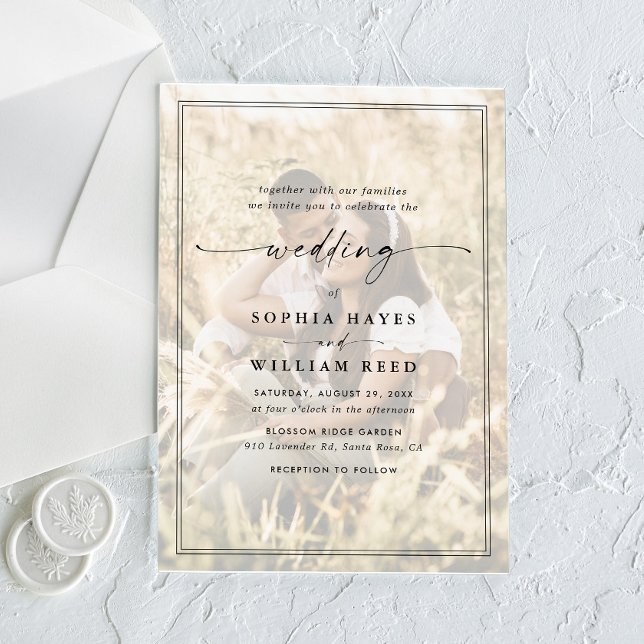 Elegant QR Code Photo Wedding Acrylic Invitations (Creator Uploaded)