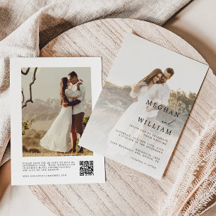 Elegant QR Code Photo Wedding Invitation