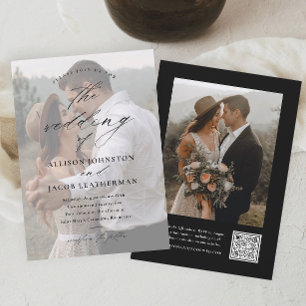 Elegant QR Code Photo Wedding Invitation