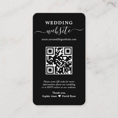 Elegant QR Code Photo Wedding Website Business Card