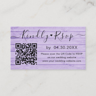Elegant QR Code RSVP Chic Minimal Wedding Website Enclosure Card