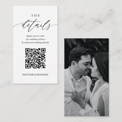 Elegant QR Code Wedding Details 