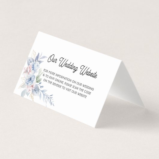 Elegant QR Code Wedding Invitation - Folded Place (Front)