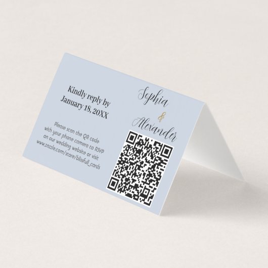 Elegant QR Code Wedding Invitation - Folded Place (Back)