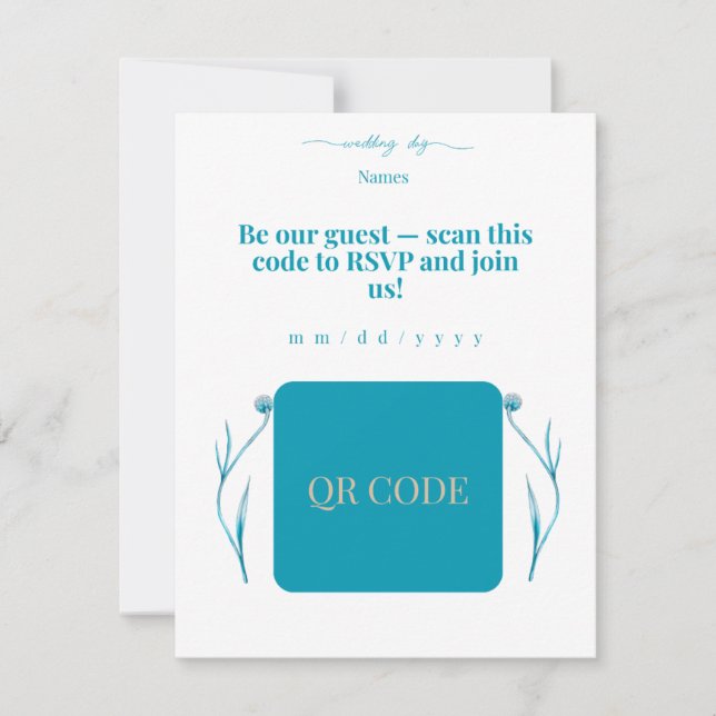 Elegant QR Code Wedding Invitation Minimalist RSVP (Front)