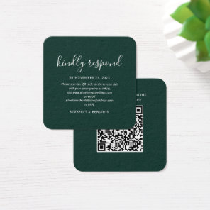 Elegant QR Code Wedding RSVP Card