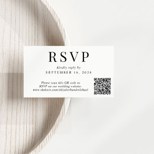 Elegant QR Code Wedding RSVP Enclosure Card