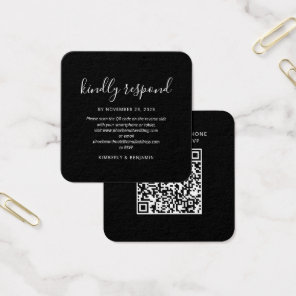 Elegant QR Code Wedding RSVP Mini Card