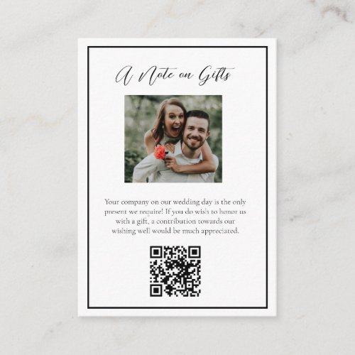 Elegant QR Code Wishing Well Enclosure Card