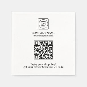 Elegant QR Review Print for Customer Feedback Napkins