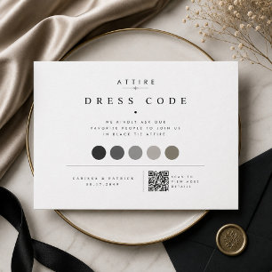 Elegant QR Wedding Dress Code Enclosure Card