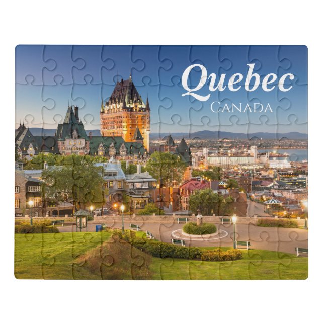 Elegant Quebec Canada Postcard Jigsaw Puzzle (Puzzle Horizontal)