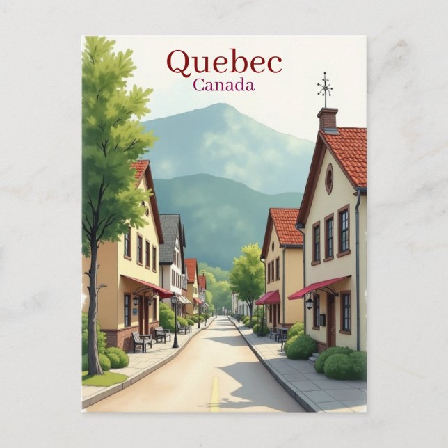 Elegant Quebec Canada watercolor Postcard (Front)