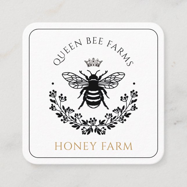 Elegant Queen Bee Business  Square Business Card (Front)