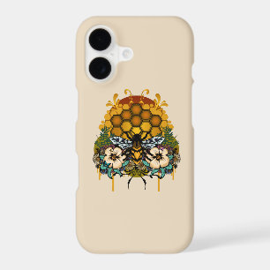 Elegant Queen Bee Floral Honeycomb Botanical iPhone 17 Case