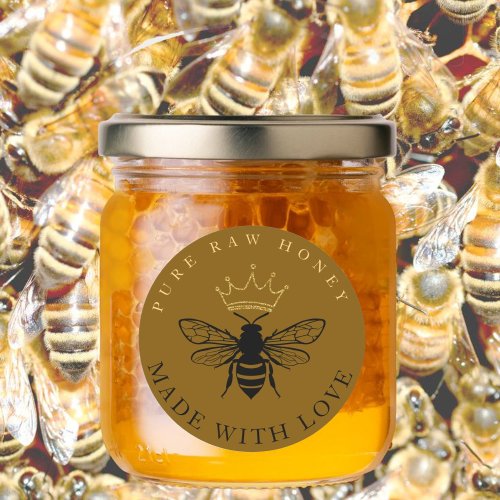 Elegant Queen Bee Honey Farm Beekeeper Apiarist    Classic Round Sticker