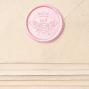 Elegant Queen Bee with Crown Bumblebee Honeybee Wax Seal Sticker