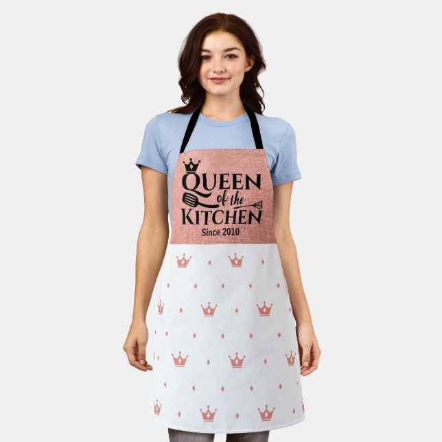 elegant queen crown chic pattern apron (Worn)