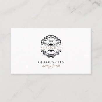 Elegant Queen Honey Bee Black White Gold Beekeeper Business Card by PersonOfInterest at Zazzle