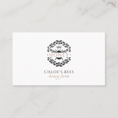 Elegant Queen Honey Bee Black White Gold Beekeeper Business Card