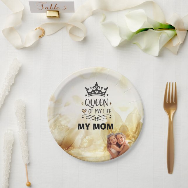 Elegant Queen of my Life-my mom  Paper Plates (Wedding)