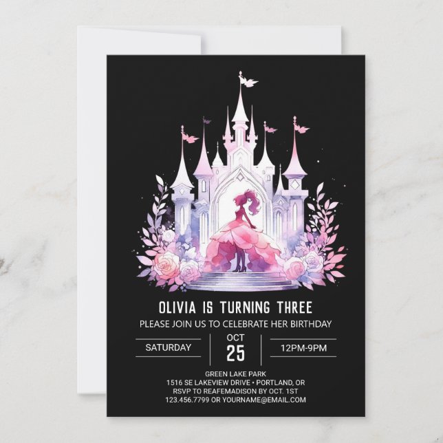 Elegant Queen Princess Birthday Invitation (Front)