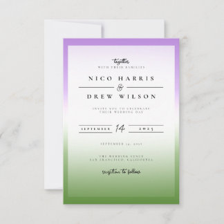 Elegant Queer Pride Wedding Invitation