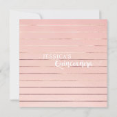 Elegant Quinceanera,  Blush and Dusty Blue Floral Invitation (Back)