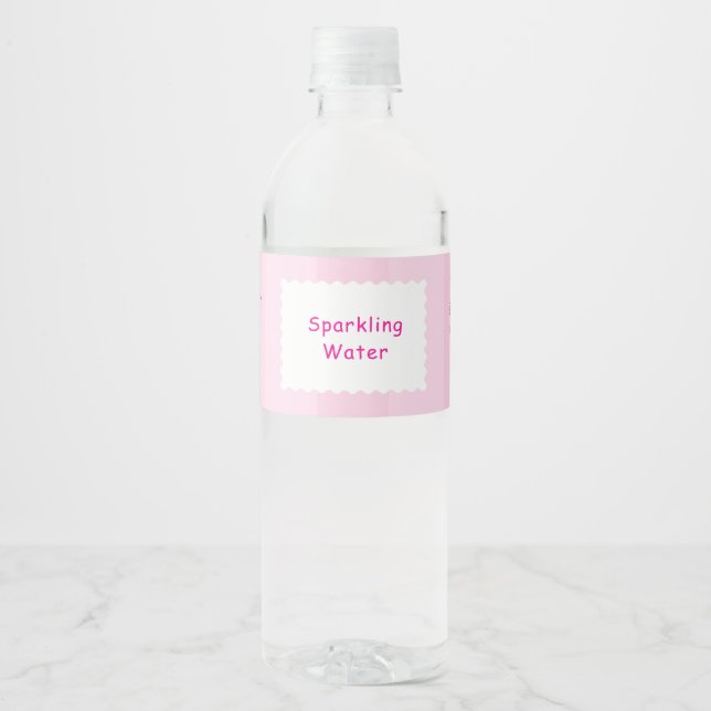 Elegant Quinceañera Floral Bouquet | Pink & White  Water Bottle Label (Front)