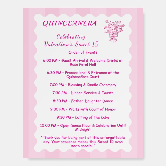 Elegant Quinceañera Floral Bouquet | PROGRAMM Foam Board (Front)