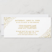 Elegant Quinceanera Gold and White Ticket Invitation (Back)