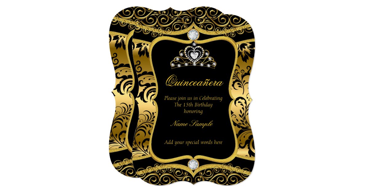 quinceanera black and gold