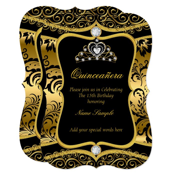 quinceanera black and gold