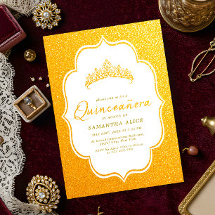 Elegant Quinceanera Invitation - Gold Minimalist 