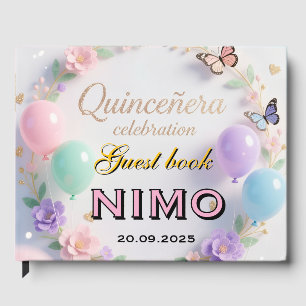 Elegant Quinceañera personalized name and date Guest Book