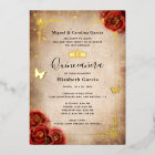 Elegant Quinceanera Red Rose Gold