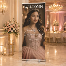 Elegant Quinceañera Welcome Banner