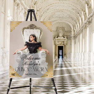 Elegant Quinceanera Welcome Sign