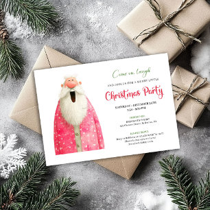Elegant Quirky Santa Minimalist Holiday Invitation