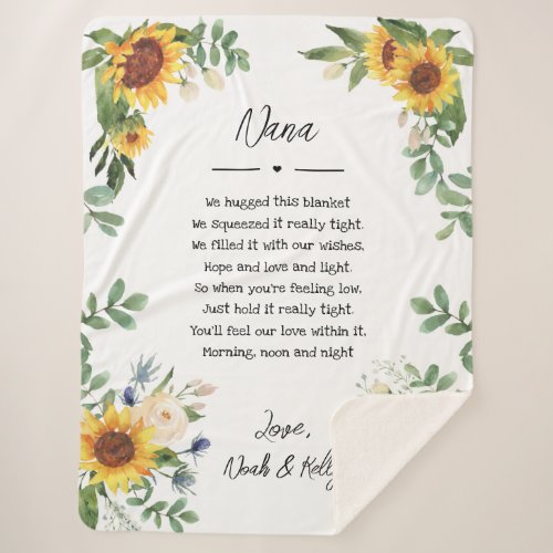 Elegant Quote Gift from Grandkids to Nana Grandma Sherpa Blanket