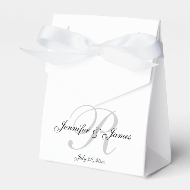 Elegant R Monogram | Wedding Favor Boxes (Front Side)