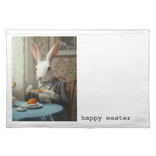 Elegant Rabbit at Tea Time Cloth Placemat