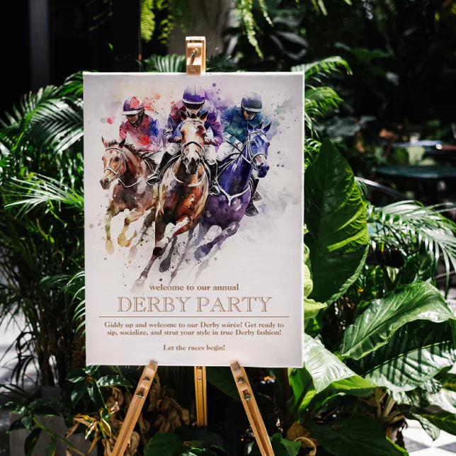 Elegant Race Horse Derby Party Equestrian Foam Board | Zazzle