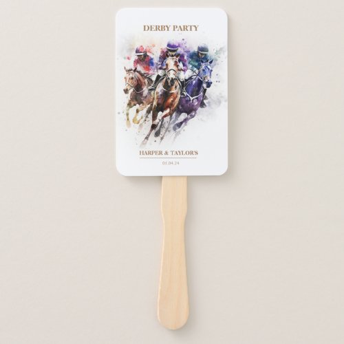 Elegant Race Horse Derby Party Equestrian Hand Fan